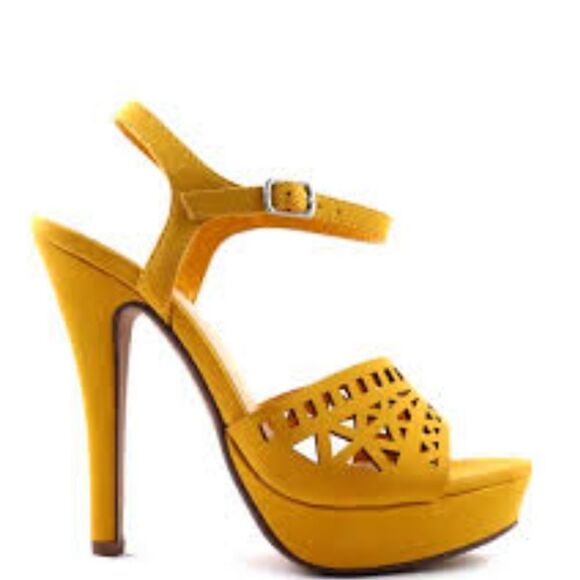 BRAND NEW DELICIOUS LASER CUT UPPER OPEN TOE ANKLE STRAP STILETTO PLATFORM G1 - Picture 1 of 16